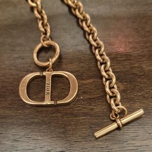 Dior Vintage Gold-Tone Logo Chain with Toggle, bracelet and Necklace
